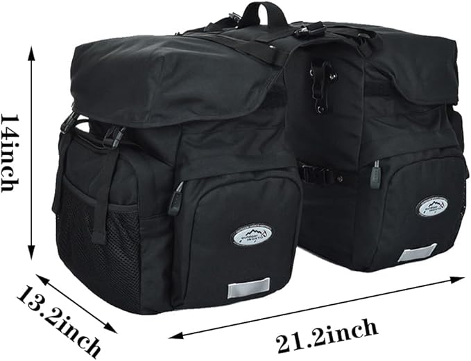 ZTZ Bike Bags for Bicycles Rear Rack, Waterproof Rear Bike Rack Bag with Rain Cover and Reflective Trim