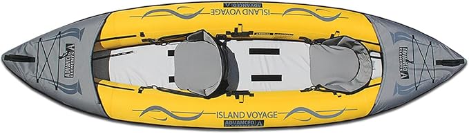 Advanced Elements - Island Voyage 2 Inflatable Kayak - Recreational Convertible Kayak - for 1 or 2 Person - 11 ft - Yellow