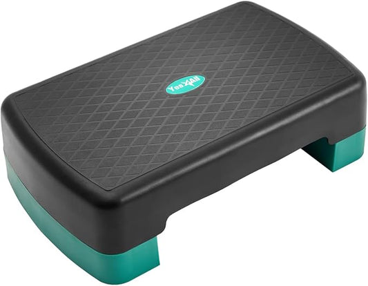 Yes4All 18.1" Aerobic Exercise Step Platform with 2 Risers, Adjustable Height Workout Stepper 3" 5.1" for Home Gym Step Up Exercise & Balance Training, Mulltiple Colors
