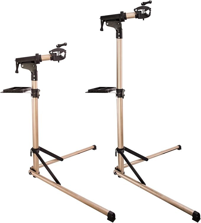 teraysun Bike Repair Stand,Home Foldable Aluminum Alloy Bicycle Workstand Floor for Road Bikes and Mountain Bikes-Height Adjustable
