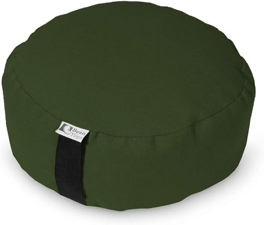 Bean Products Zafu Meditation Pillows for Sitting on Floor, Yoga Cushion, Cotton/Buckwheat Fill Yoga Pillow, Zafu Meditation Cushion, Zen Kneeling Prayer Pad- Made in USA - 14" Round - Earth