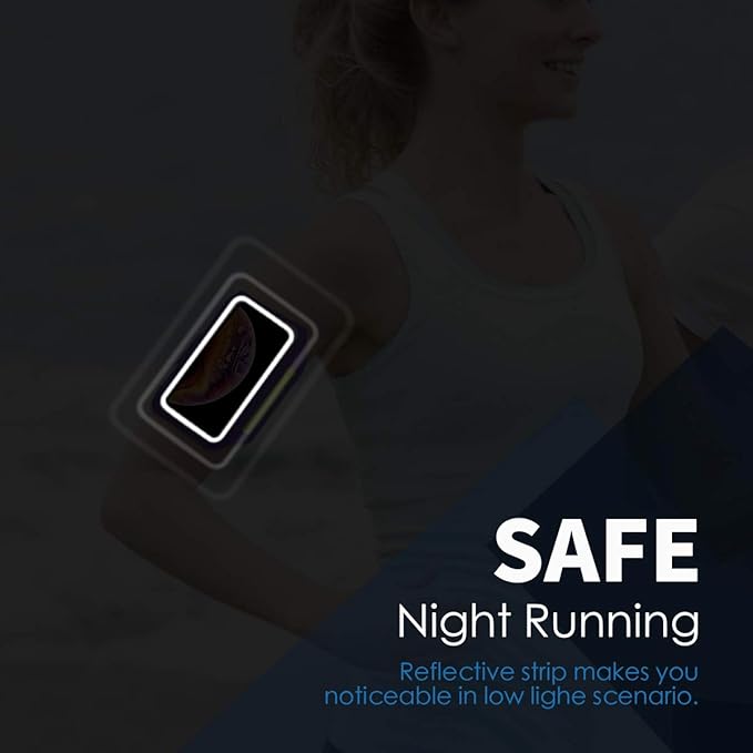 Running Armband with Earphone Bag Cell Phone Armband for iPhone 16 15 Pro 14 Plus 13 11 XR XS, Galaxy S24/S10 Water Resistant Sports Phone Holder Case & Zipper Slot Car Key Holder for 6.7 inch Phone