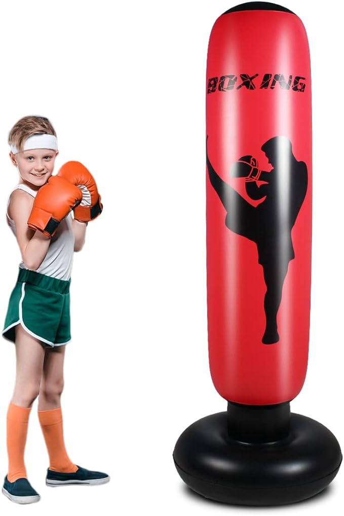 Punching Bag for Kids, Free Standing Boxing Bag for Bounce Back Focus Punching Bag for Practicing Karate, Taekwondo, De-Stress Boxing Bag for Kids.