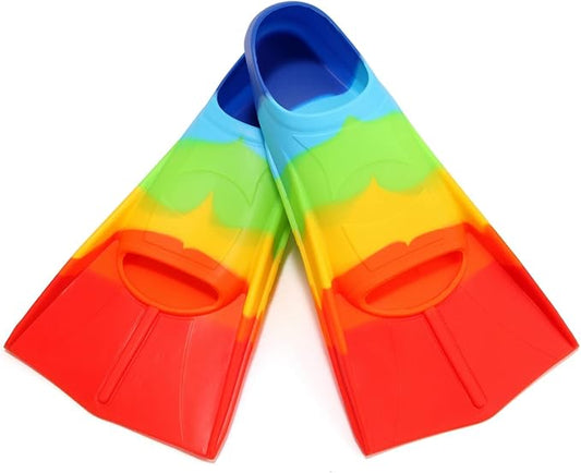 Kids Swim Fins,Short Kids Fins Youth Swimming Flippers for Lap Swimming Training for Children Girls Boys Beginners