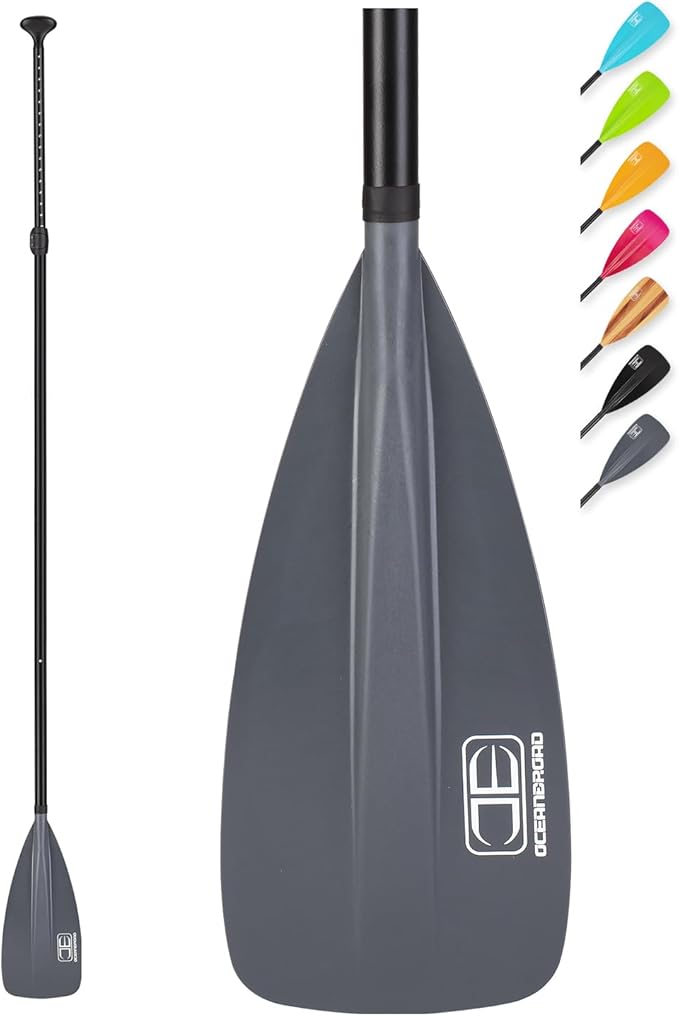 OCEANBROAD SUP Paddle - Adjustable Stand-Up Paddle for Paddleboard Kayak, Adjustable Aluminum Alloy Shaft with Reinforced Nylon Blades