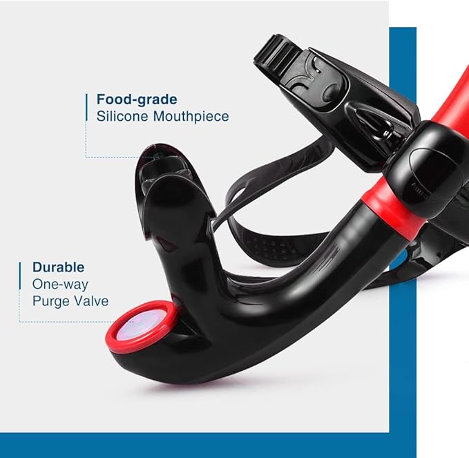 ZIONOR Snorkel Lap Swimming Swimmer Training Diving Snorkeling Comfortable Mouthpiece One-Way Purge Valve for Pool Open Water