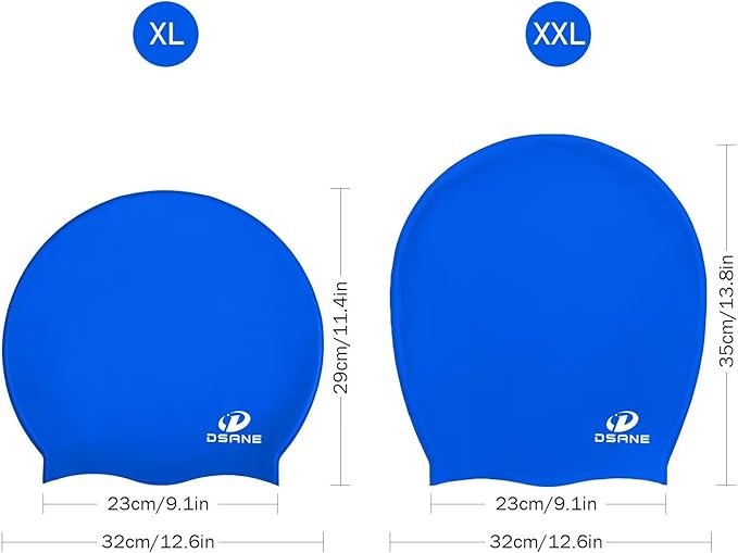 Dsane Extra Large Swimming Cap for Women and Men,Special Design Swim Cap for Very Long Thick Curly Hair&Dreadlocks Weaves Braids Afros Silicone Keep Your Hair Dry