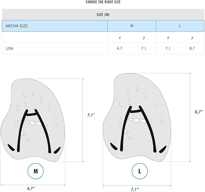 Arena Unisex Adult Vortex Evolution Swimming Hand Paddles for Women and Men Adjustable Straps Curved Design