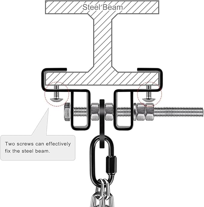 BeneLabel Punching Bag Hanger, Heavy Bag Mount, Boxing Bag Kit, Holder, Wall Mount, Accessories for Beam, 400KG Capacity