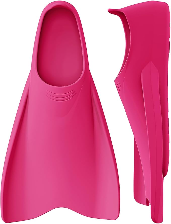 W WSTOO Streamlined Swimming Fins,Training Short Flippers,Silicone Swimming Flippers for Kids Adults Men and Women for Swimming Snorkeling and Diving