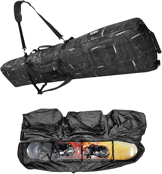 UNISTRENGH Padded Snowboard Bag With Wheels - Travel Bag for Single Snowboard and Snowboard Boots,Helmet,Clothes