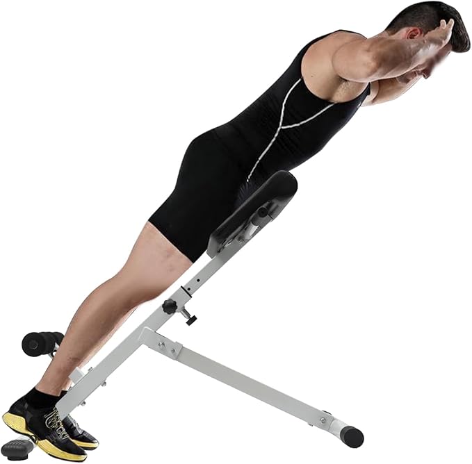 Roman Chair, Hyperextension Bench Roman Chair Adjustable Back Extension Machine Lower Back Exercise Equipment Multi-Functional Workout Bench for Home Gym Full Body Abs Glutes Core Muscles