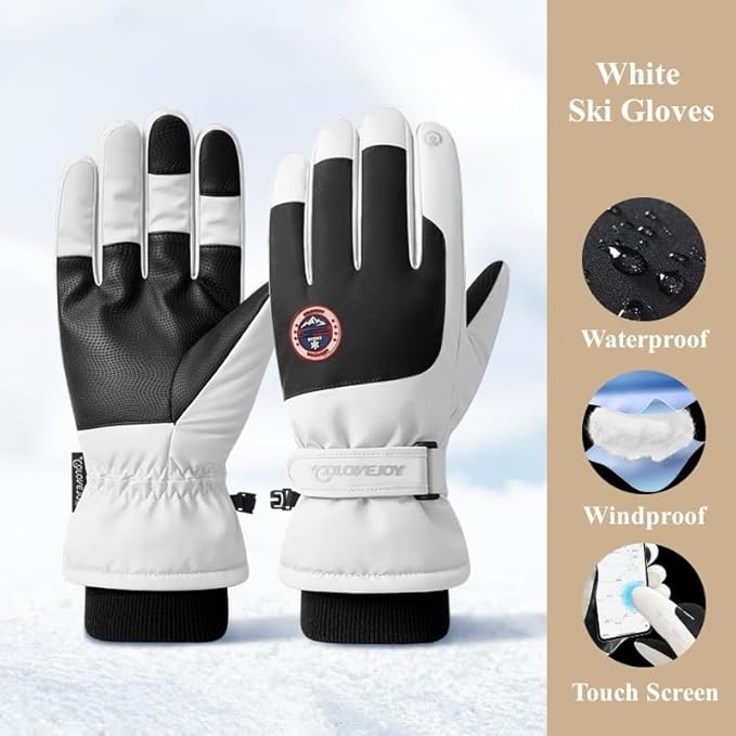 Winter Ski Snow Gloves for Men, Women, Youth | Touchscreen & Waterproof Cold Weather Hand Warming Gloves Winter Work Gloves