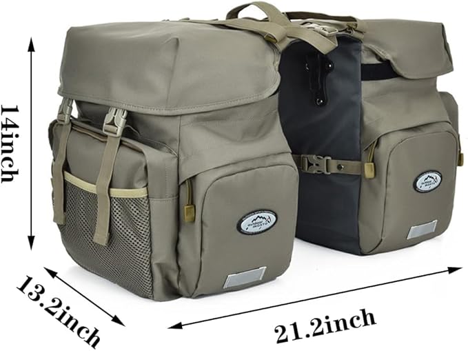 ZTZ Bike Bags for Bicycles Rear Rack, Waterproof Rear Bike Rack Bag with Rain Cover and Reflective Trim