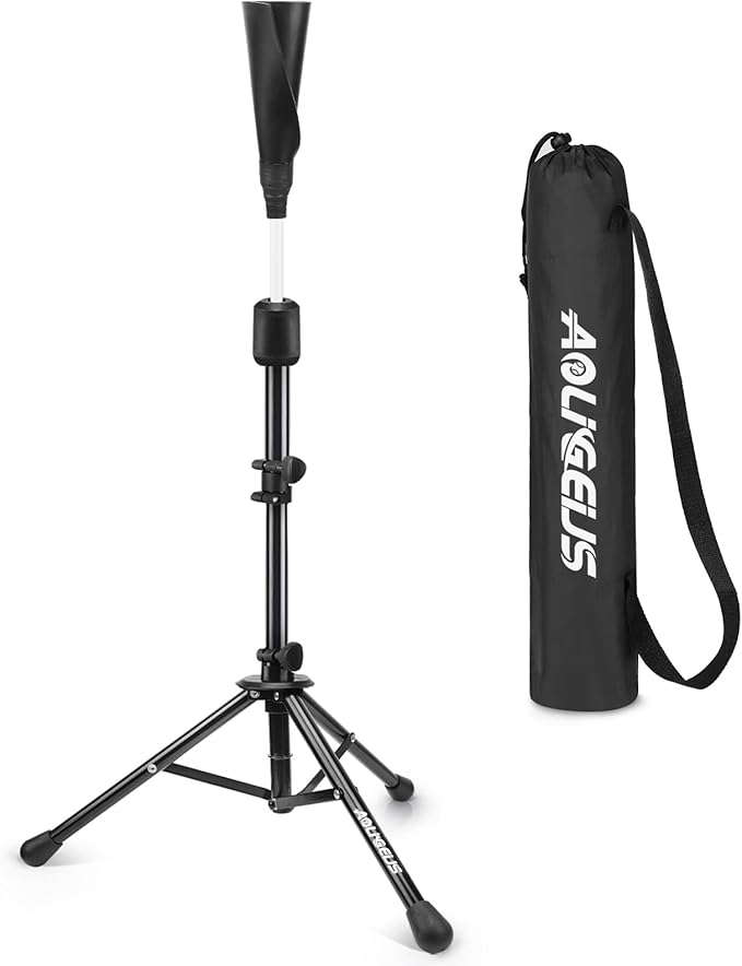Baseball Tee Batting Tee Softball Tee Portable Travel Hitting Tee,Easy Adjustable Height,Stable Tripod Stand