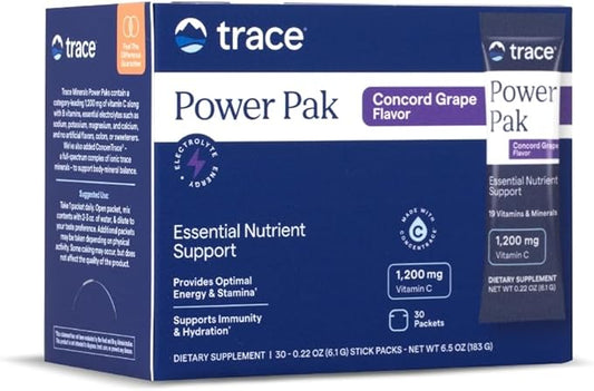 Trace Minerals Research Electrolyte Stamina Power Pak, Concorde Grape, 32 Count