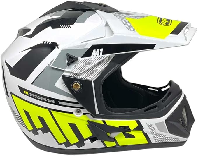 MMG Adult Motorcycle Off Road Helmet DOT - MX ATV Dirt Bike Motocross UTV - with Goggles