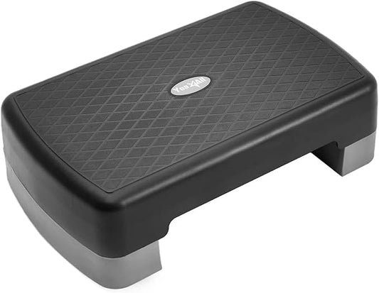 Yes4All 18.1" Aerobic Exercise Step Platform with 2 Risers, Adjustable Height Workout Stepper 3" 5.1" for Home Gym Step Up Exercise & Balance Training, Mulltiple Colors