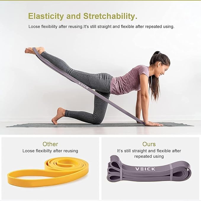 VEICK Resistance Bands for Working Out, Exercise Bands, Workout Bands, Pull Up Assistance Bands, Long Heavy Stretch Bands Set for Men and Women, Power Weight Gym at Home Fitness Equipment