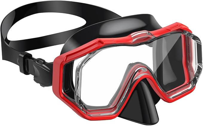 W WSTOO Kids Swim Goggles with Nose Cover,Snorkel Diving Swimming Mask for Youth 5-15,HD 3-Window Wide Vision Anti-Shattered Lens Anti-Fog&Leak
