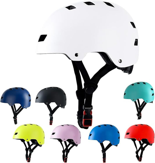 Bike Helmet 3 Sizes for Teenager Kids Youth Adults,Bavilk Skateboard Helmet Adjustable Multi-Sport Bicycle Cycling Scooter Roller Skate Inline Skating Rollerblading for Girls Boys Women Men Teen