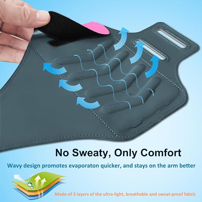 Phone Holder for Running-Arm Band for Running for iPhone & Samsung Galaxy, Cell Phone Armband Holder for Walking, Gym, Workout, Men, Women, w/Adjustable Strap & Zipper Pocket (Pink-M)