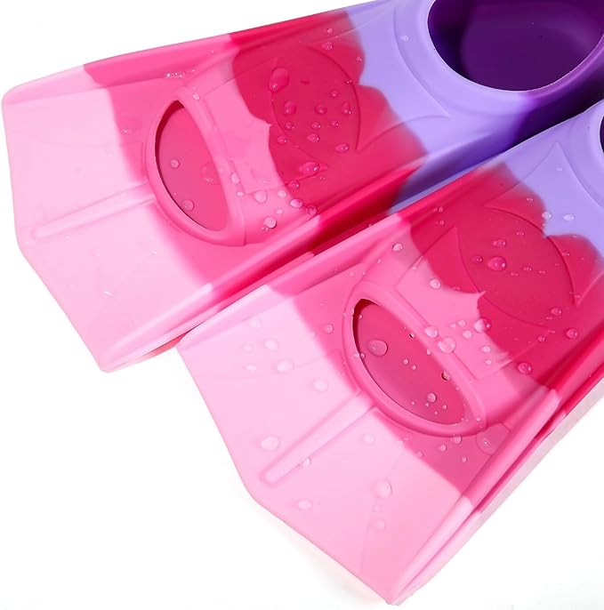 Kids Swim Fins,Short Kids Fins Youth Swimming Flippers for Lap Swimming Training for Children Girls Boys Beginners