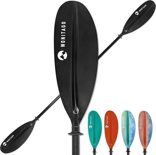 Kayak Paddles with Fiberglass Shaft and Reinforced PP Blade, Floating Adjustable Kayaking Oars, 3 Piece, 220-240 cm/86-94 Inches, 240-260 cm/94-102 Inches