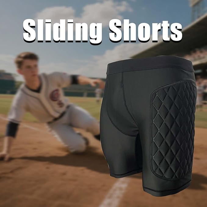 MK MOSSE KARNE Men Youth Baseball Sliding Shorts Padded Compression Shorts Protective Softball Sliding Shorts for Youth Adult