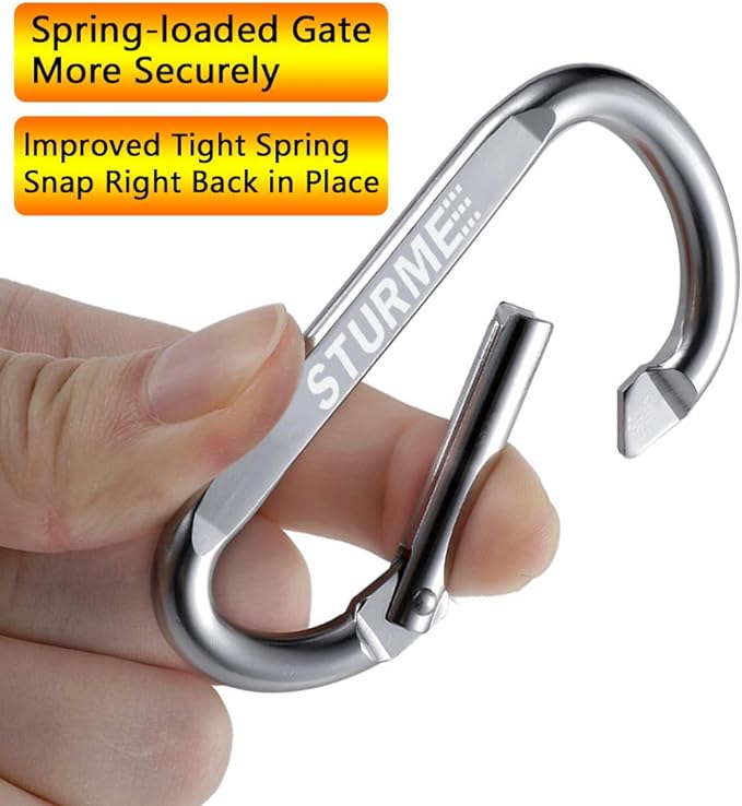 STURME 12pcs Carabiner Clip 3" Small Durable Carabiner Keychain Carabeaner Hooks