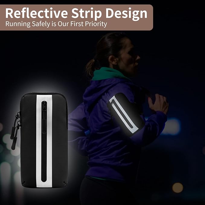 Running Phone Holder Armband, iPhone Arm Bands for Exercise, Running Arm Bands for Cell Phone, Phone Purse Cell Phone Holder for Walking (Purple)