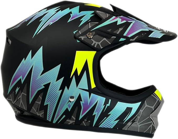 MMG Adult Motorcycle Off Road Helmet DOT - MX ATV Dirt Bike Motocross UTV - with Goggles