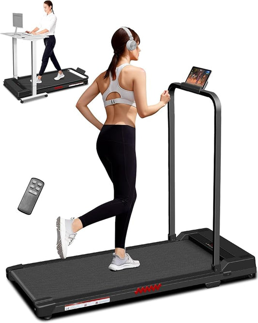 Portable Foldable Treadmills for Home, Small Folding Treadmill for Home Office with 300 LBS Capacity, Walking Running Exercise Electric Compact Treadmill with LED Display