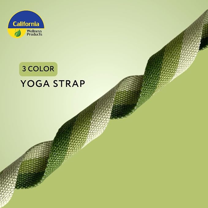 California Yoga Strap | Yoga Belt with Safe Adjustable D-Ring Buckle for Pilates | Stretching Strap | Exercise Bands | Physical Therapy | Improves Sitting Posture