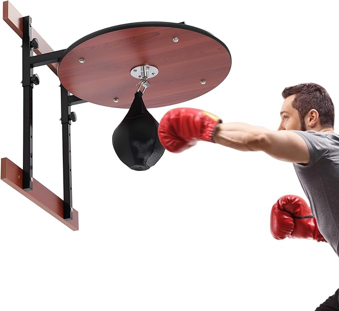 Speed Bag Platform Kit, Height Adjustable Boxing Training Equipment with Air Pump 360° Swivel, Wall Mount Punching Bag Boxing Training Full Kit for Fitness Enthusiasts