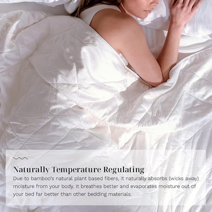 LUXOME Lightweight Blanket | 100% Rayon (Viscose) from Bamboo Fabric & Fill | Full/Queen - 86"x92" | Super Soft | Thermal-Regulating | White