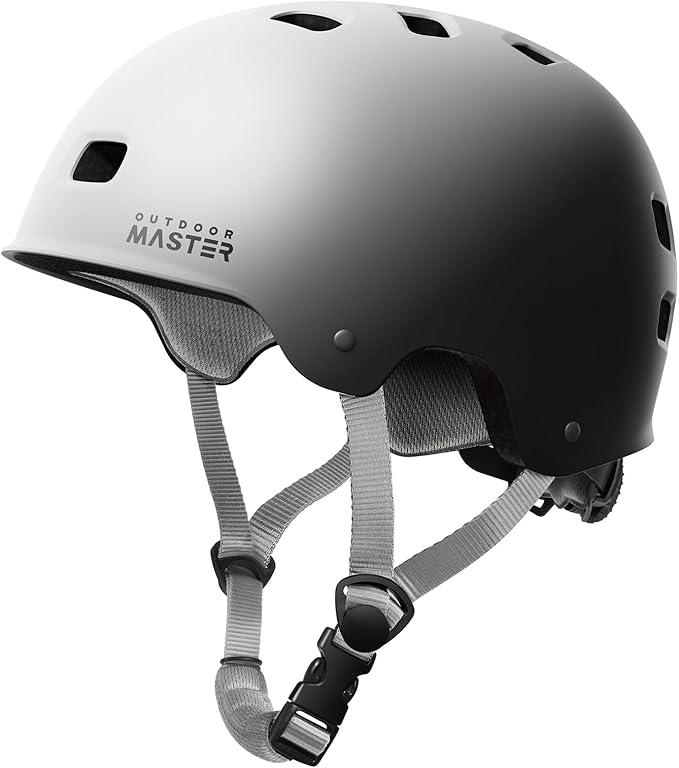 OutdoorMaster Skateboard Cycling Helmet - Two Removable Liners Ventilation Multi-Sport Scooter Roller Skate Inline Skating Rollerblading for Kids, Youth & Adults