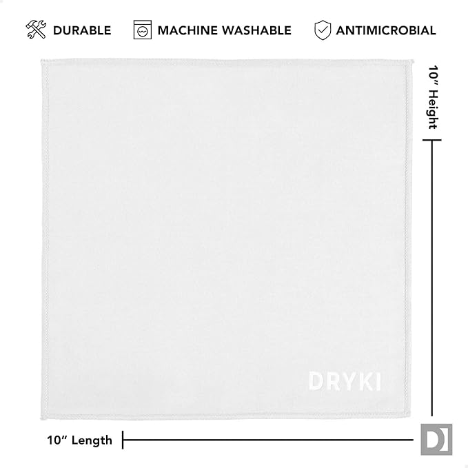 Pocket-Sized Sweat Towels - The Original Sweat Absorbing Handkerchiefs - Quick-Dry Microfiber Sweat Rags for Face, Hands, & Body - Men & Women - Gym, Sports, and Work (White: 5 Pack)
