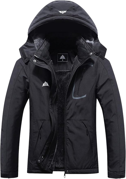 MOERDENG Women's Waterproof Ski Jacket Warm Winter Coat Outdoor Windbreaker Hiking Snowboarding Jacket