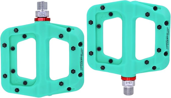 FOOKER MTB Pedals Mountain Bike Pedals 3 Bearing Non-Slip Lightweight Nylon Fiber Bicycle Platform Pedals for BMX MTB 9/16"