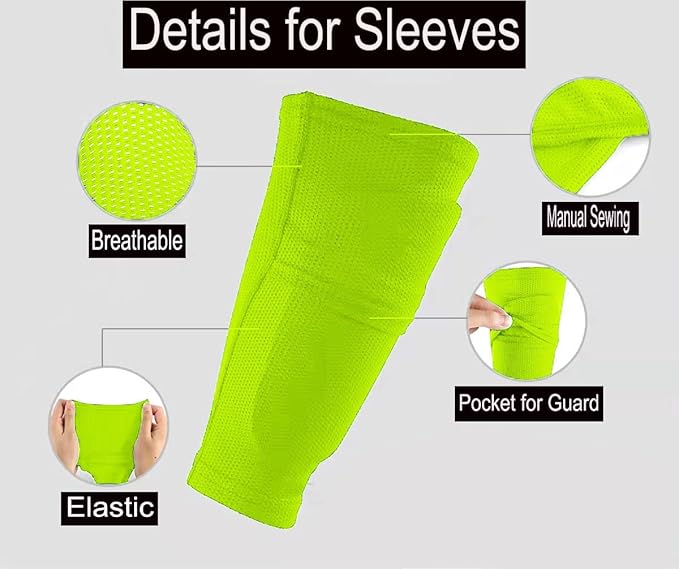 Soccer Shin Guards for Kid Youth Teen Adult - Shin Guards Sleeves with Inserted Pocket Cushion Protection Reduce Shocks and Injuries for TeamSports