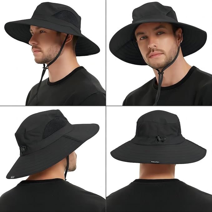 EINSKEY Wide Brim Sun Hat, UPF 50+ UV Protection Waterproof Packable Bucket Hat for Men & Women, Fishing Hiking Beach Garden