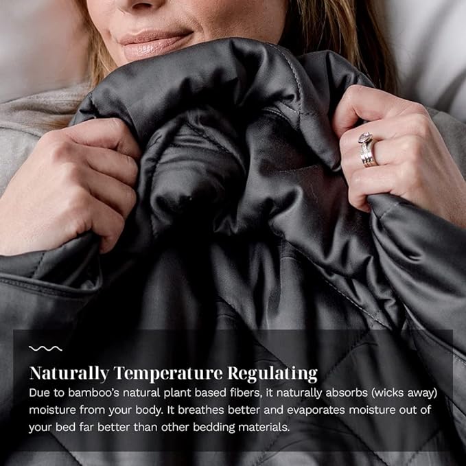 LUXOME Lightweight Blanket | 100% Rayon (Viscose) from Bamboo Fabric & Fill | Full/Queen - 86"x92" | Super Soft | Thermal-Regulating | Charcoal