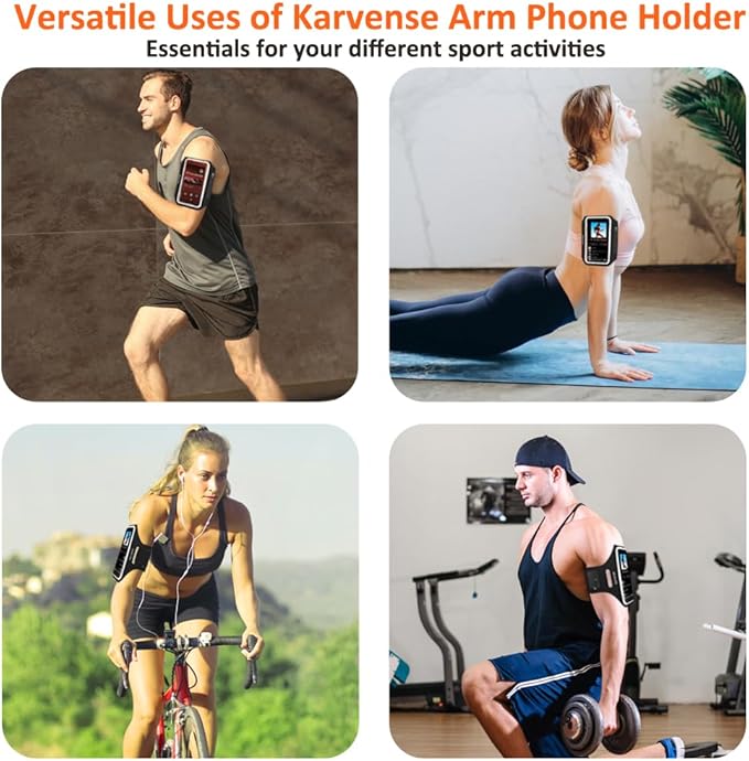 Arm Band for Phone for Running, Phone Holder for Running for iPhone & Samsung Galaxy, Cell Phone Armband Holder for Walking, Gym, Workout, w/Adjustable Strap & Zipper Pocket (Black-S)