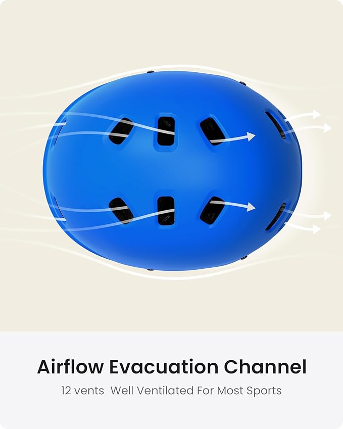 OutdoorMaster Skateboard Cycling Helmet - Two Removable Liners Ventilation Multi-Sport Scooter Roller Skate Inline Skating Rollerblading for Kids, Youth & Adults