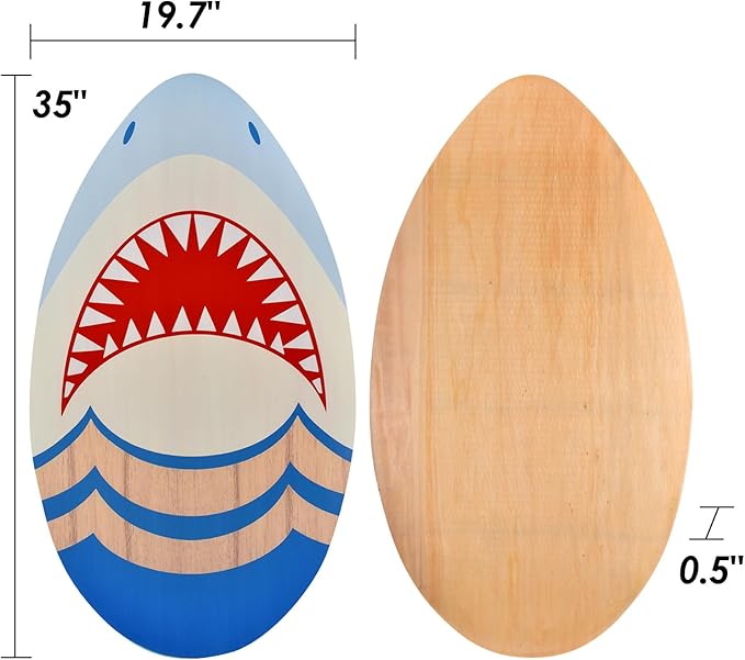 seething 35 Inch Skimboard with High Gloss Coat Wood Skim Board for Beginners,Kids, Teenagers, Adults and All Skimming