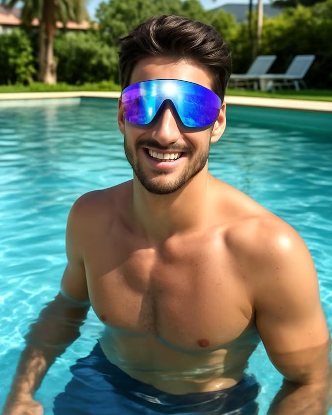 Swim Goggles, Frameless Wide View Swimming Goggles, Anti-Fog Anti-UV No Leaking Pool Goggles for Men Women Adult