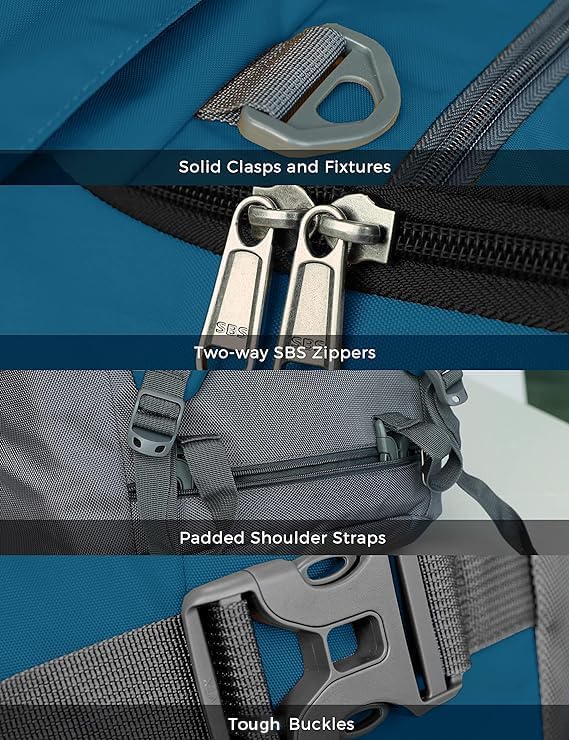 Ubon Large Duffel Bag Weekender Bags with Shoe Compartments 4-Way Sports Gym Backpack with Padded Straps Camping Traveling Duffle Bag