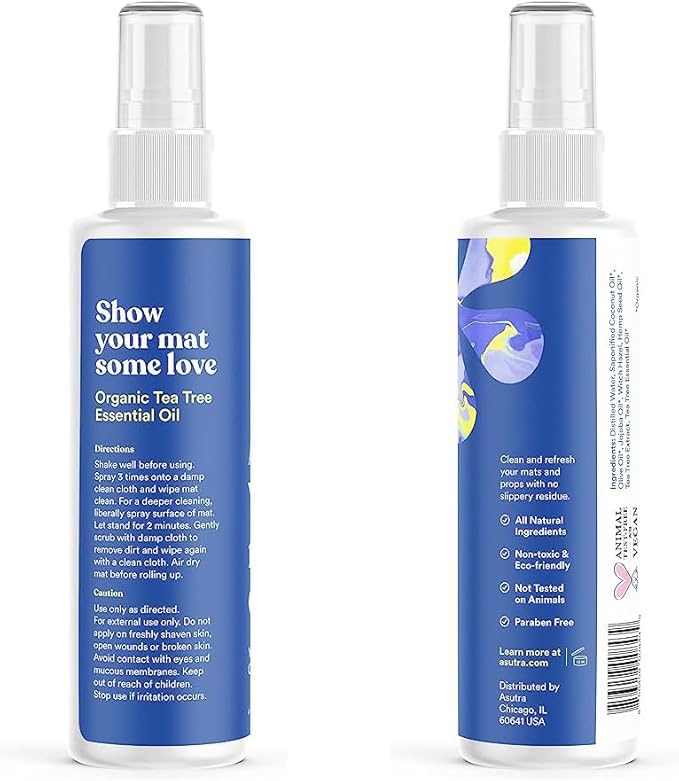 ASUTRA Yoga Mat Cleaner Spray (Fresh & Unscented), 4 fl oz - No Slippery Residue, Deep-Cleansing for Fitness Gear & Gym Equipment, Microfiber Towel Included