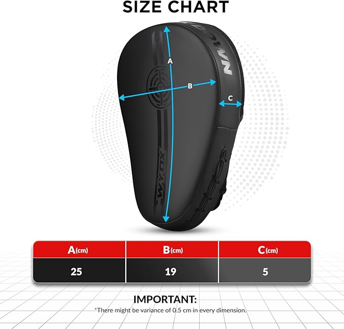 WYOX Curved Boxing Punch Mitts – Boxing Pads Training Set, Punching Mitts for Adults, Kickboxing Pads, Muay Thai Pads, Karate Pads, MMA Training Equipment, Martial Arts Focus Pads